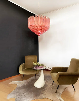 Murano Quadriedri Prisms Pink Chandelier