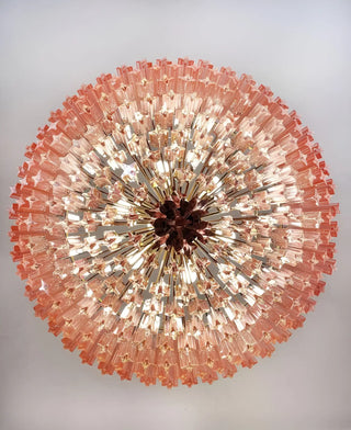 Murano Quadriedri Prisms Pink Chandelier