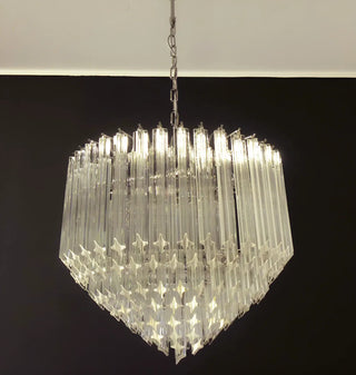 Murano Quadriedri Prisms Transparent Chandelier