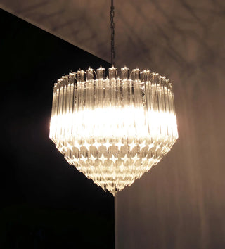 Murano Quadriedri Prisms Transparent Chandelier