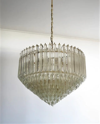 Murano Quadriedri Prisms Transparent Chandelier