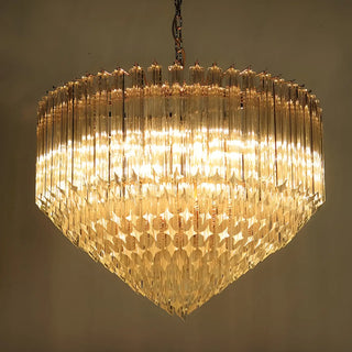 Murano Quadriedri Prisms Transparent Chandelier