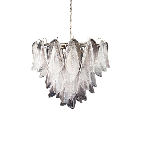 Murano Glass Leaves Transparent Chandelier