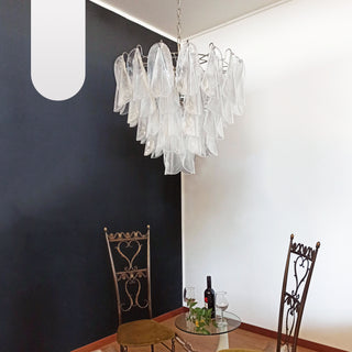 Murano Glass Leaves Transparent Chandelier