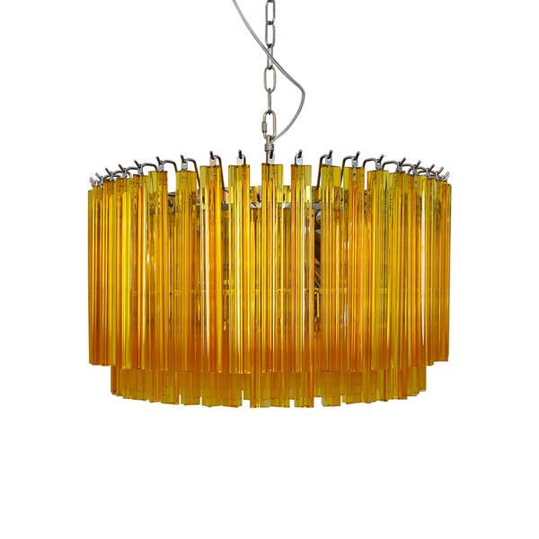 Murano Round Prisms Amber Chandelier