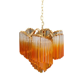 Murano Shaded Amber Prism Chandelier