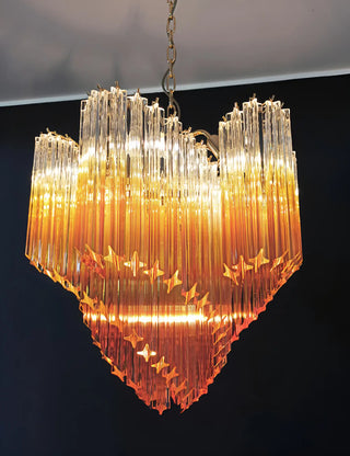 Murano Shaded Amber Prism Chandelier