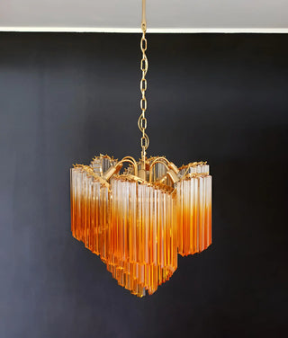 Murano Shaded Amber Prism Chandelier