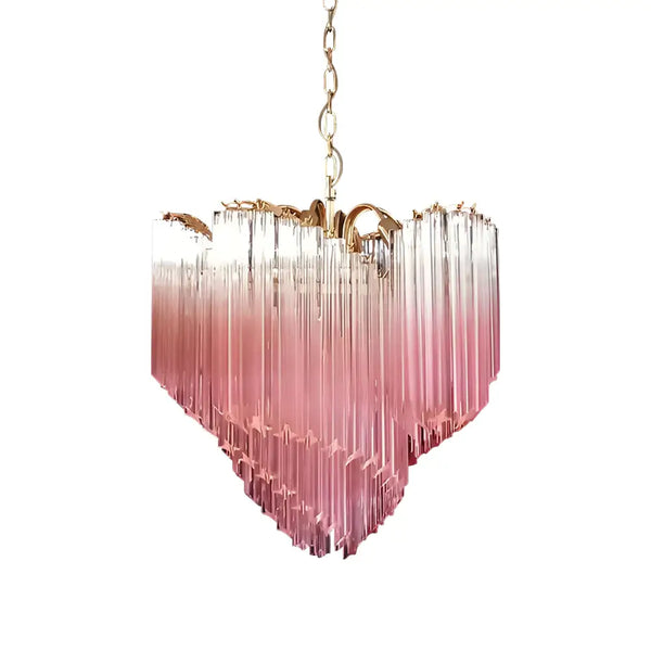 Murano Shaded Pink Prism Chandelier