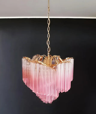 Murano Shaded Pink Prism Chandelier