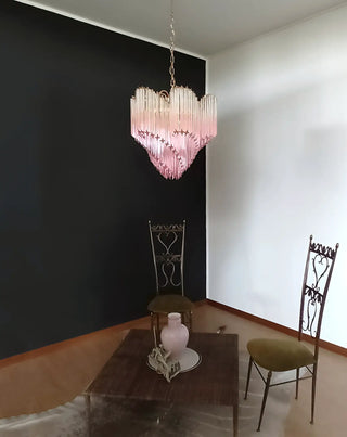 Murano Shaded Pink Prism Chandelier