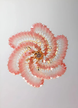 Murano Shaded Pink Prism Chandelier