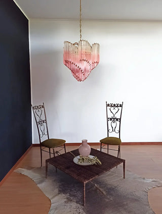 Murano Shaded Pink Prism Chandelier