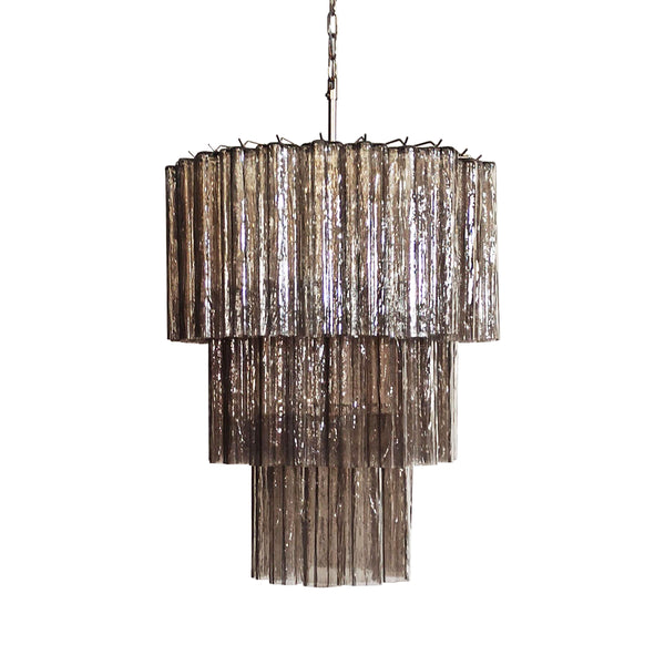 Murano Smoked Glass Tube Chandelier