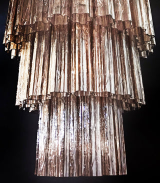 Murano Smoked Glass Tube Chandelier