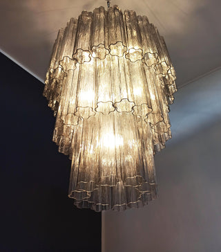 Murano Smoked Glass Tube Chandelier