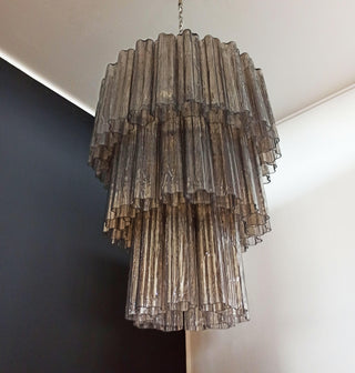 Murano Smoked Glass Tube Chandelier