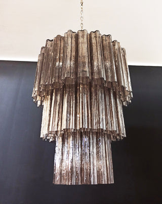 Murano Smoked Glass Tube Chandelier