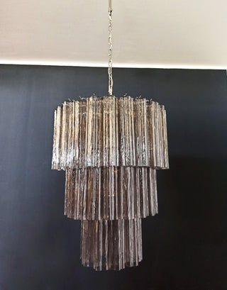 Murano Smoked Glass Tube Chandelier