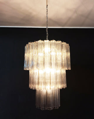 Murano Smoked Glass Tube Chandelier