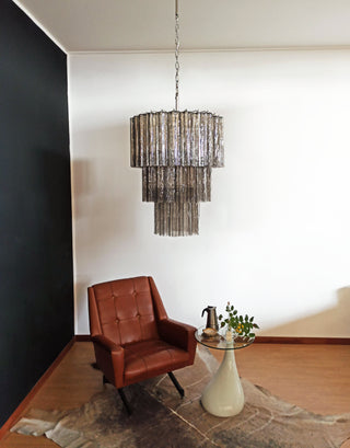 Murano Smoked Glass Tube Chandelier