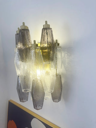 Murano Smoked Transparent Glass Wall Sconces