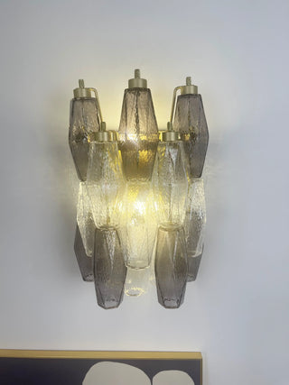 Murano Smoked Transparent Glass Wall Sconces