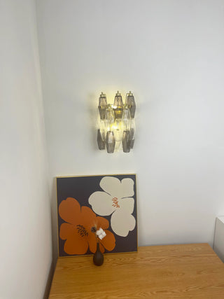 Murano Smoked Transparent Glass Wall Sconces