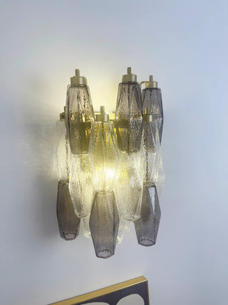 Murano Smoked Transparent Glass Wall Sconces