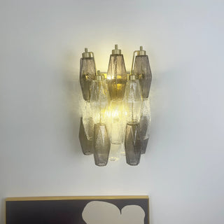 Murano Smoked Transparent Glass Wall Sconces