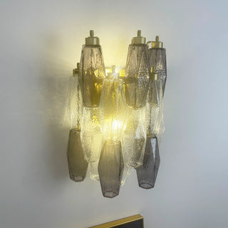 Murano Smoked Transparent Glass Wall Sconces