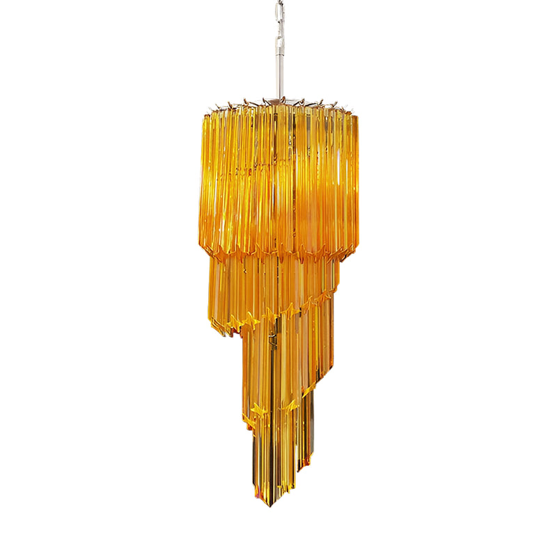 Murano Spiral Prisms Amber Chandelier | Korewolamp