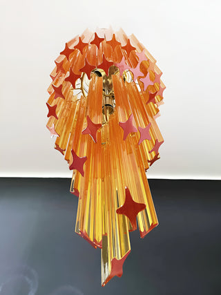 Murano Spiral Prisms Amber Chandelier