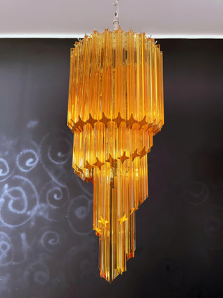 Murano Spiral Prisms Amber Chandelier