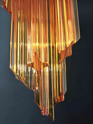 Murano Spiral Prisms Amber Chandelier