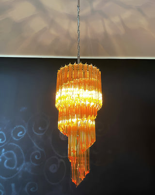 Murano Spiral Prisms Amber Chandelier