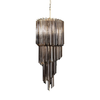 Murano Spiral Prisms Smoked Chandelier