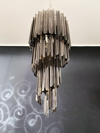 Murano Spiral Prisms Smoked Chandelier