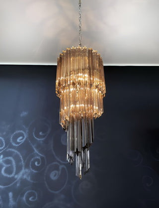 Murano Spiral Prisms Smoked Chandelier