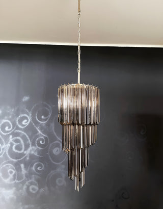 Murano Spiral Prisms Smoked Chandelier