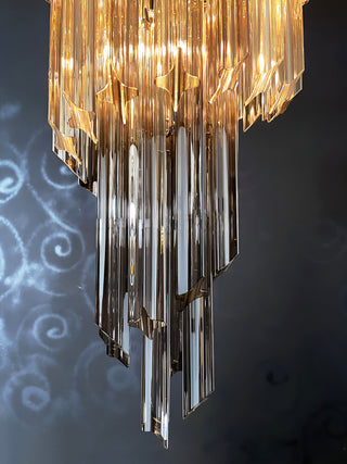 Murano Spiral Prisms Smoked Chandelier