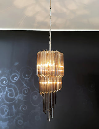 Murano Spiral Prisms Smoked Chandelier