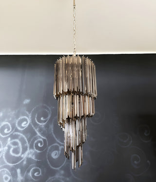 Murano Spiral Prisms Smoked Chandelier