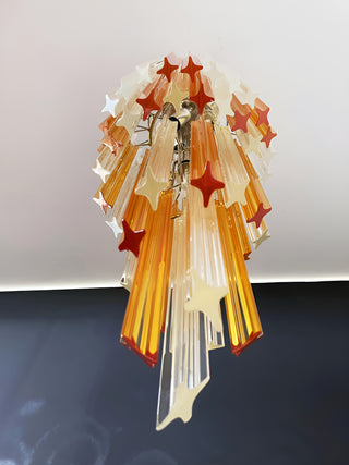 Murano Spiral Prisms Transparent Amber Chandelier