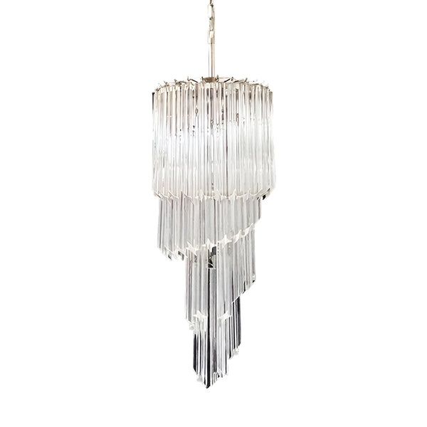 Murano Spiral Prisms Transparent Chandelier