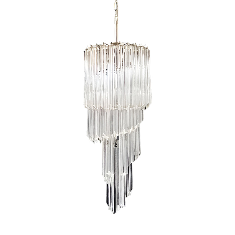 Murano Spiral Prisms Transparent Chandelier | Korewolamp