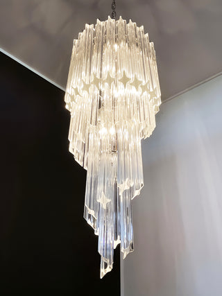 Murano Spiral Prisms Transparent Chandelier