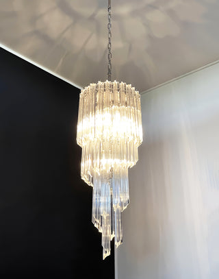 Murano Spiral Prisms Transparent Chandelier