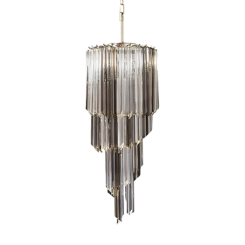 Murano Spiral Prisms Transparent Smoked Chandelier | Korewolamp