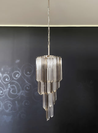 Murano Spiral Prisms Transparent Smoked Chandelier